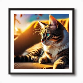 Cat With Blue Eyes Art Print