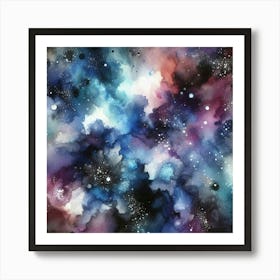 Galaxy Watercolor Painting Art Print