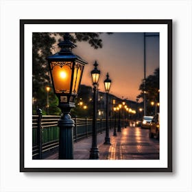 Street Lamp At Dusk Affiche