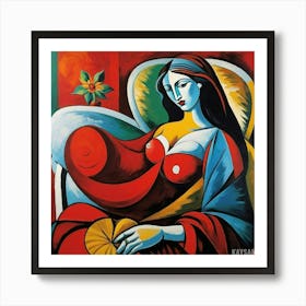 Woman In Red Art Print