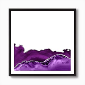 Purple & Silver Agate Texture 12 Art Print