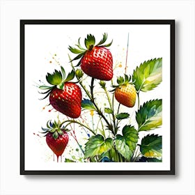 Strawberry Painting 1 Art Print