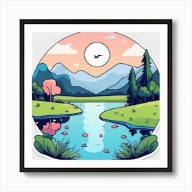 Lake - Sticker Art Print