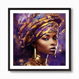 African Woman With Turban 9 Art Print