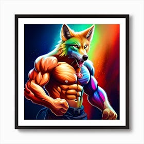 Rainbow Fox Art Print