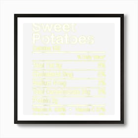 Sweet Potato Nutrition Facts Matching Family Thanksgiving Art Print