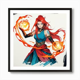 Ninja Girl The Magic of Watercolor: A Deep Dive into Undine, the Stunningly Beautiful Asian Goddess Art Print