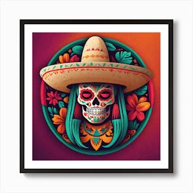 Day Of The Dead Skull 139 Art Print