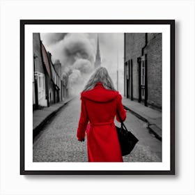 Lady in Red Art Print