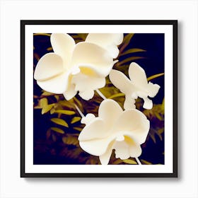 Creamy Sculpted Orchids Art Print