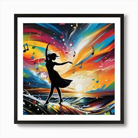 Dancer On The Beach Art Print