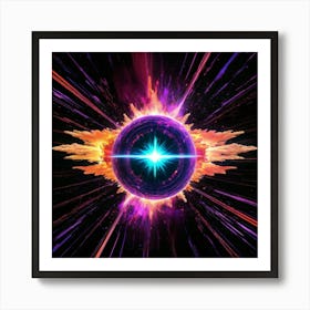 Plasma Explosion Glitch Art 17 Art Print