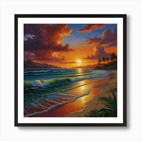 Sunset On The Beach 6 Art Print