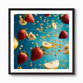 Fruit Flying In The Air Poster