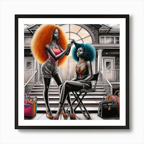 Two Women With Big Hair Art Print