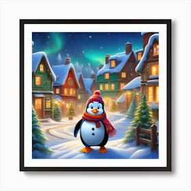 Christmas Penguin Art Print