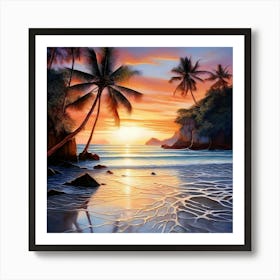 Watercolor Thuna Beach Nelson Landscape Studio Photography Art Print