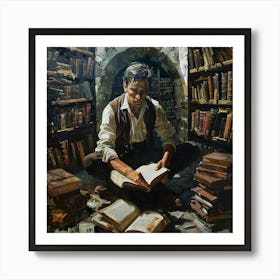 Man Reading A Book 1 Art Print