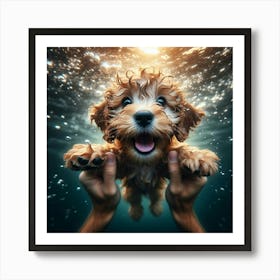 Underwater Dog Portrait Art Print