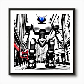 Robot In London 12 Art Print