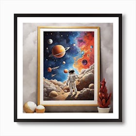 Astronaut In Space 3 Art Print