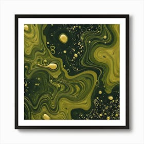 olive gold abstract wave art 18 Art Print