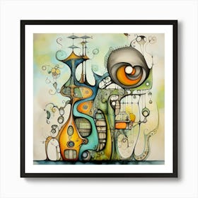 Abstract Fractal City Art Print