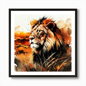 Lion Painting Art Print