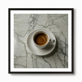 Coffee Cup On Marble Table 2 Art Print