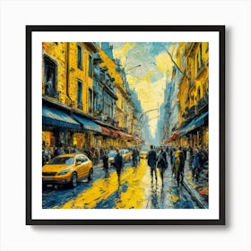 Urban Street Van Gogh Style Wall Art, Print Art Print