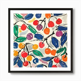 Summer Cherries Painting Matisse Style 8 Art Print