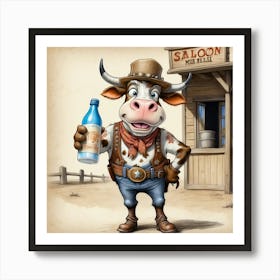 Cartoon Cowboy Art Print