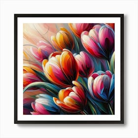 Colorful Tulips 5 Art Print