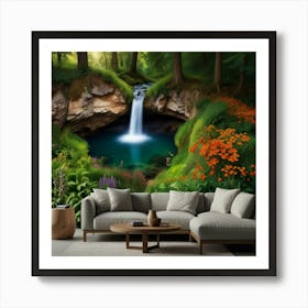 Waterfall In The Forest Art Print