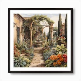 into the garden in the morning Art Print