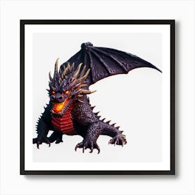 Dragon On A Black Background Art Print