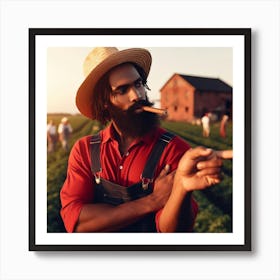 Black Farmer In The Field Art Print