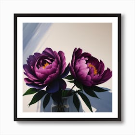 Two Purple Peonies Art Print