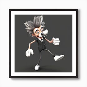 A Cartoon Fox In A Suit And Tie Art Print