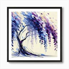 Abstract modernist Wisteria tree Art Print