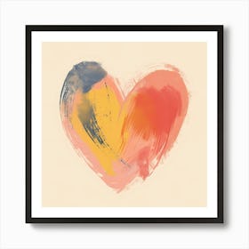 A Hand Drawn Pastel Minimalist Illustration Of A Heart 3 Art Print