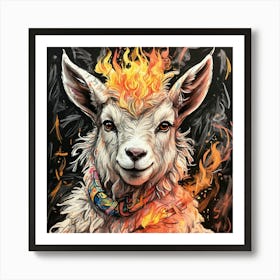 Goat On Fire 9 Art Print