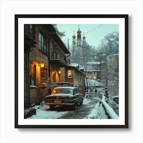 Winter Twilights In Old Town I Art Print