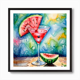 Cool watermelon cocktail Art Print