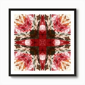 Bright Red Watercolor Flower Pattern 2 Art Print