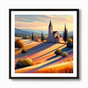 Tuscan Countryside Painting Art Print