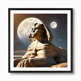 Sphinx In The Desert Art Print