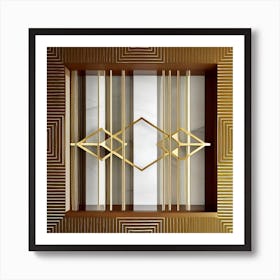 Gold Frame With Geometric Design Art Print