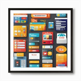 Flat Icons Set 2 Art Print