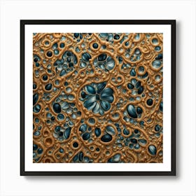 Blue And Brown Abstract Painting Art Print